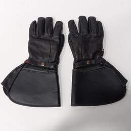 Watson Vancouver Black Leather Gauntlet Cut Motorcycle Gloves Size L