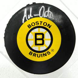 HOF Adam Oates Autographed Hockey Puck Boston Bruins