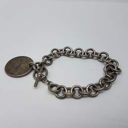 Tiffany & Co Sterling Silver Please Return To Tiffany Rolo Link Heart Toggle Bracelet 31.8g