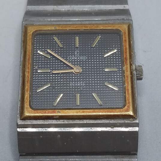 Concord Swiss 15.81.533 25mm 14K Gold Accent Square Quartz Watch W/C.O.A 65.0g image number 2