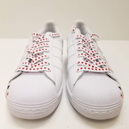 Adidas Superstar Valentine's Day Women's Shoes White Size 9.5 image number 2
