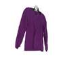 Womens Purple Cashmere Long Sleeve V Neck Pullover Sweater Size PM image number 3