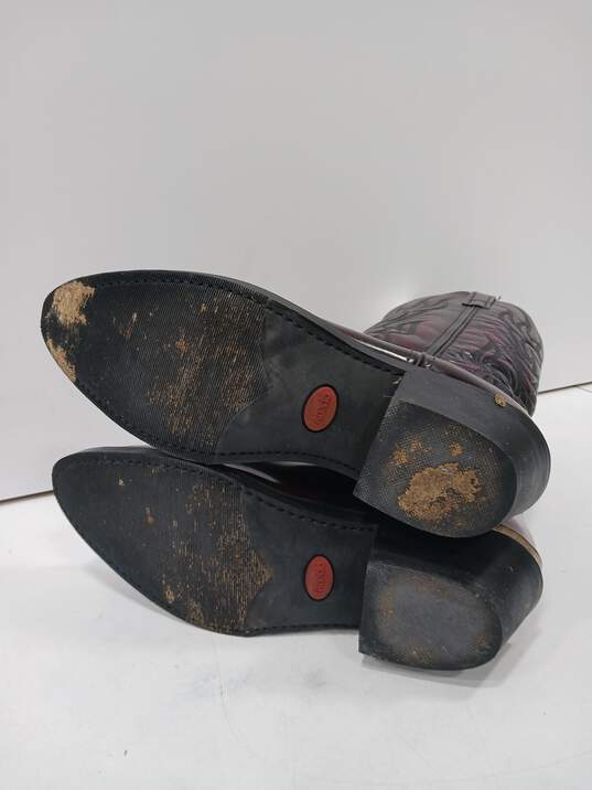 Men's Brown Cowboy Boots Size 10 image number 5