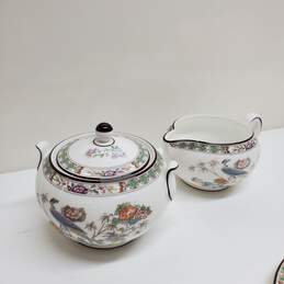 Wedgwood - Kutani Crane - Tea Set Lot 6 Piece Cups Saucers Milk Jug Lidded Sugar Bowl alternative image