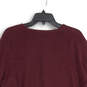 NWT Mens Maroon Knitted Long Sleeve V-Neck Pullover Sweater Size XL image number 4