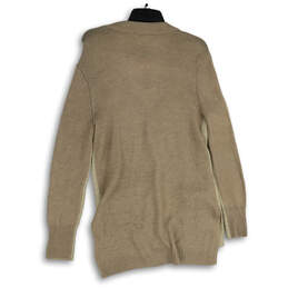 NWT Womens Tan Long Sleeve Hi-Low Hem Button Front Cardigan Sweater Size XS alternative image