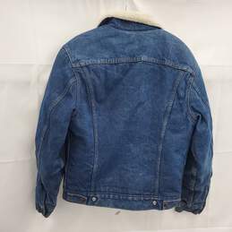 Vintage Levi's Men's Denim Trucker Sherpa Lined Jacket Size 38 alternative image