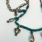 Designer Brighton Silver-Tone Turquoise Beads Charm Statement Necklace image number 4