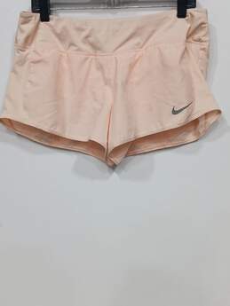 Nike Women's Dri-Fit Pale Pink Swim/Activewear Shorts with Liner Size L