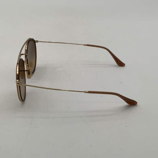 Womens RB3647-N Brown Round Lens Gold Full Rim Anti Reflective Sunglasses image number 4