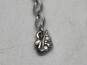 Authentic Womens Silver-Tone Crystal Drop Pendant Chain Necklace image number 5