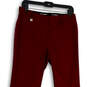 Womens Red Pockets Regular Fit Skinny Leg Flat Front Dress Pants Size 6 image number 3