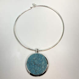 Designer Robert Lee Morris Silver-Tone Turquoise Pendant Collar Necklace alternative image