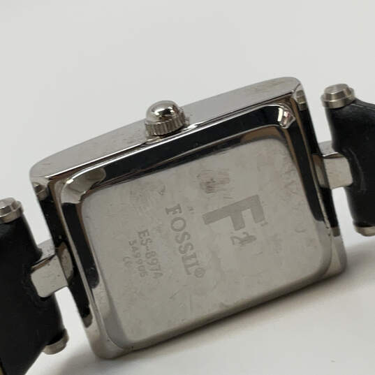 Designer Fossil ES-8974 Silver-Tone Black Strap Analog Quartz Wristwatch image number 3