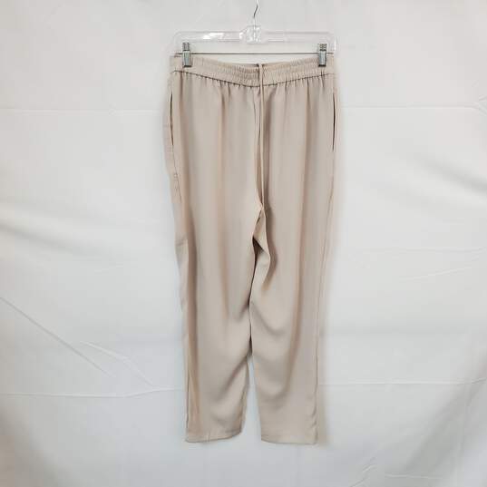 Zara Beige High Rise Pleated Elastic Waist Dress Pant WM Size S NWT image number 2