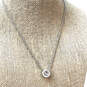 Designer Swarovski Silver-Tone Rope Chain Crystal Stone Pendant Necklace image number 1
