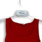 Womens Red Sleeveless Scoop Neck Stretch Wide Strap Tank Top Size Small image number 4
