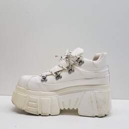 Bershka Sneakers Leather Platforms White 7.5 alternative image