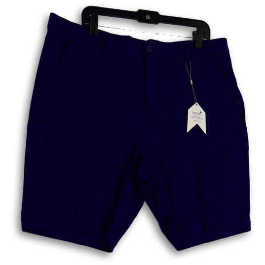 NWT Mens Blue Flat Front Slash Pockets Golf Eagles Chino Shorts Size 38 image number 1