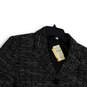NWT Women Black Pinstripe 3/4 Sleeve Three Button Blazer Size 14/16 image number 3