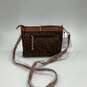 NWT Womens Brown Signature Print Leather Adjustable Strap Crossbody Bag image number 2