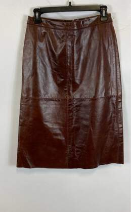 NWT Gap Womens Brown Leather Knee Length Straight Skirt Size 4