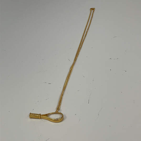 Designer Swarovski Gold-Tone Link Chain Pendant Necklace With Box image number 1