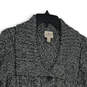 NWT Womens Gray Knitted Long Sleeve Button Front Cardigan Sweater Size L image number 3