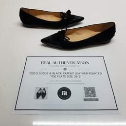 AUTHENTICATED WMNS TOD'S POINTED TOE FLATS SIZE 38.5