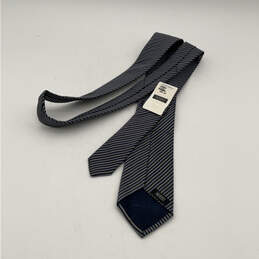 Mens Blue Gray Striped Four-In-Hand Pointed Adjustable Designer Neck Tie alternative image