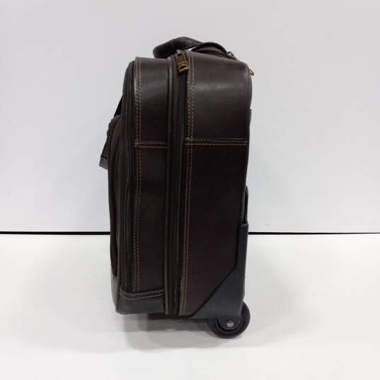 Leather Carryon Rolling Suitcase Luggage image number 4
