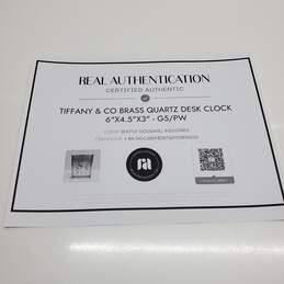 Authenticated Tiffany & Co Brass Quartz Desk Clock Untested alternative image