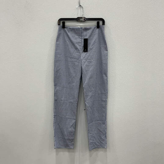 NWT Womens Blue Check Sleeveless Cropped Top And Pants Two Piece Set Size M image number 4