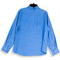 NWT Women's Blue Long Sleeve Point Collar Pocket Button-Up Shirt Size XXL image number 2