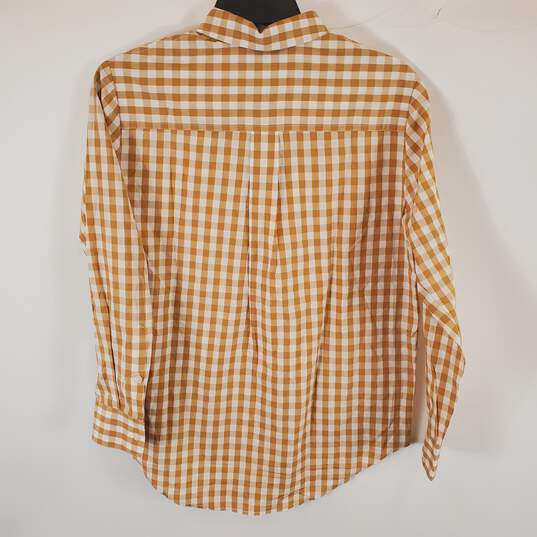 Madewell Men Mustard Gingham Collared Shirt XL image number 2