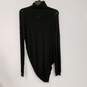 Womens Black Long Sleeve Mock Neck High Low Hem Pullover Sweater Size 44 image number 1