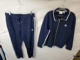 Mn Wilson Blue Tricot Warmup Jacket + Pants Track Uniform Sz L