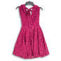 NWT Womens Purple Lace V-Neck Back Zip Knee Length A-Line Dress Size 0 image number 2