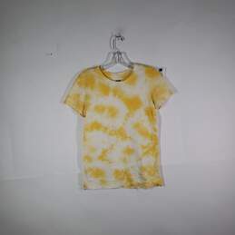 Womens Tie-Dye Crew Neck Short Sleeve Pullover T-Shirt Size XS