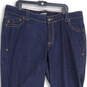 Womens Blue Denim Dark Wash 5-Pocket Design Straight Leg Jeans Size 20A image number 3