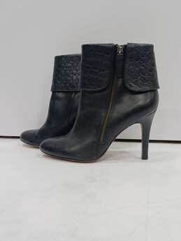 Coach Women's A7324 Black Leather Embossed Cuff MacKenna Ankle Boots Size 9B