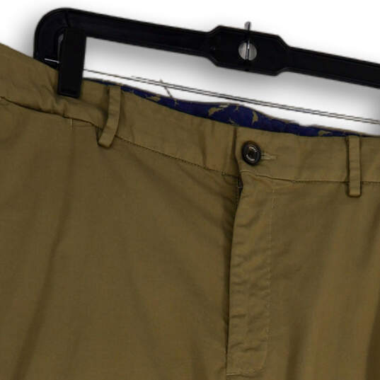 NWT Mens Beige Flat Front Regular Fit Pockets Comfort Chino Shorts Size 38 image number 4