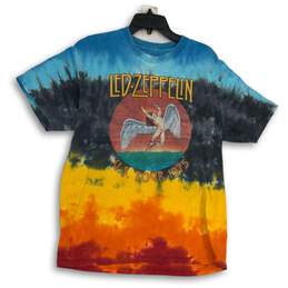 Led-Zeppelin Mens Multicolor Tie Dye Crew Neck Short Sleeve Pullover T-Shirt L