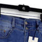 NWT Womens Blue Denim Medium Wash High Rise Pockets Shorty Mom Shorts Sz 11 image number 3