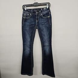 Blue Denim Embellished Bootcut Jeans