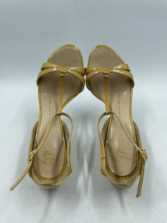 Authentic Giuseppe Zanotti T-Strap Yellow Patent Sandals W 5 image number 6