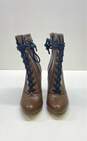 INC Lace Up Leather Heel Boots Brown 8 image number 3