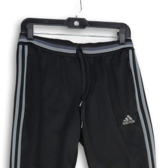 Mens Black Gray Climacool Pockets Skinny Leg Drawstring Sweatpants Size S image number 3