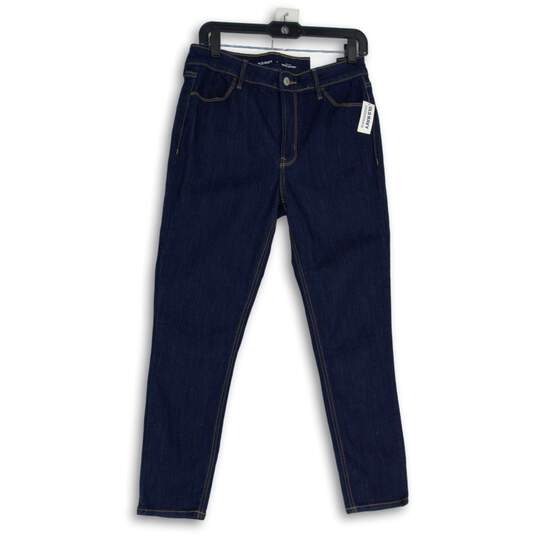 NWT Old Navy Womens Blue Denim Dark Wash Super Skinny Leg Jeans Size 8 image number 1