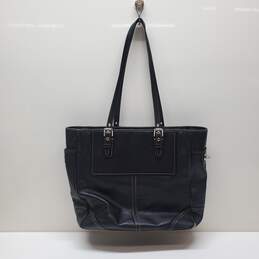 Coach East West Gallery Black Leather Tote Purse Bag alternative image